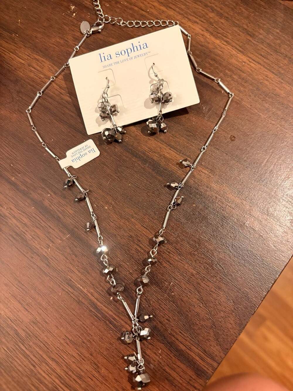 Lia Sophia Silver Night Shimmer Necklace and Earrings